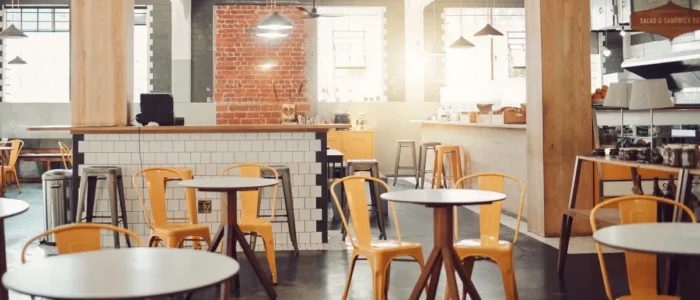 An empty cafe. Protect your business with Gregory pest control for your business